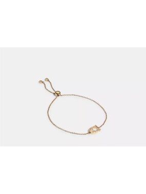 Coach Gold-Tone Pavé C Slider Bracelet